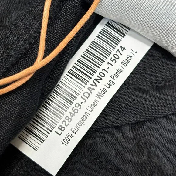 NWT Quince Women 100% Linen Wide Leg Pants Size Large Black D039 -2 - Picture 15 of 16